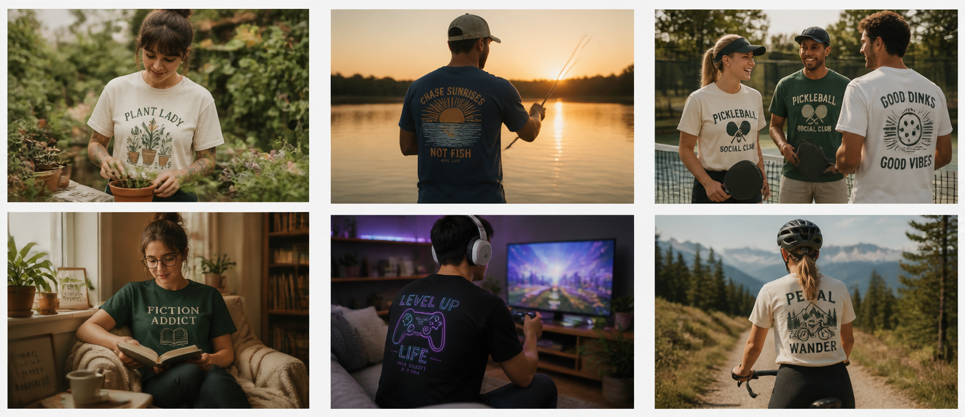 Lifestyle collage of people enjoying their passions